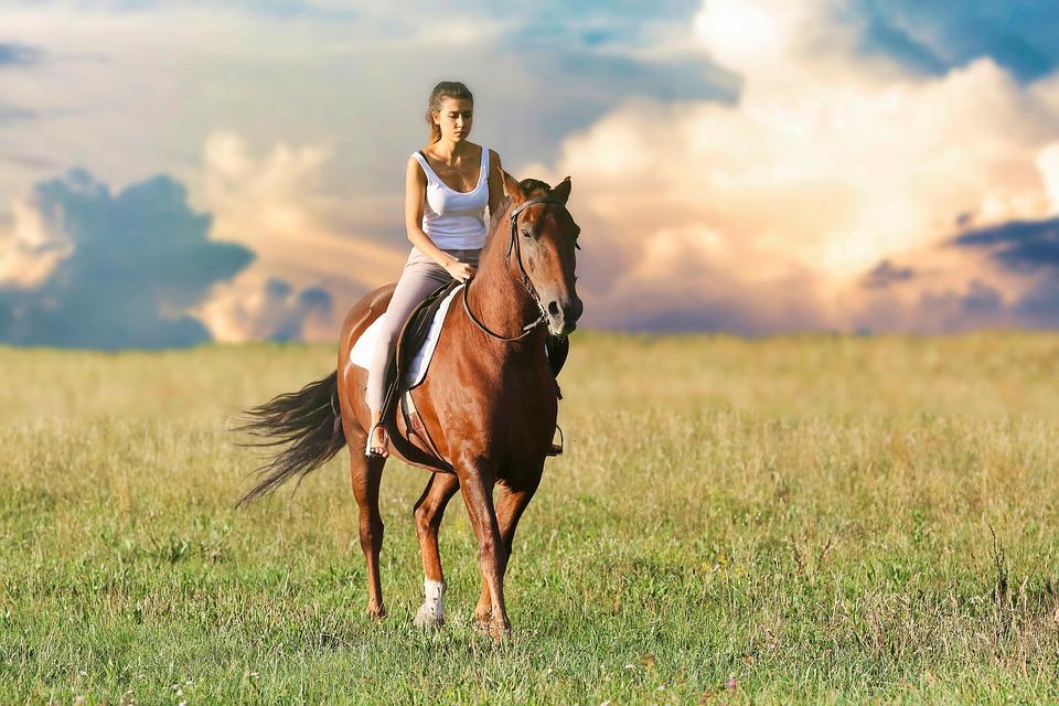 Ráda jezdím na koni.